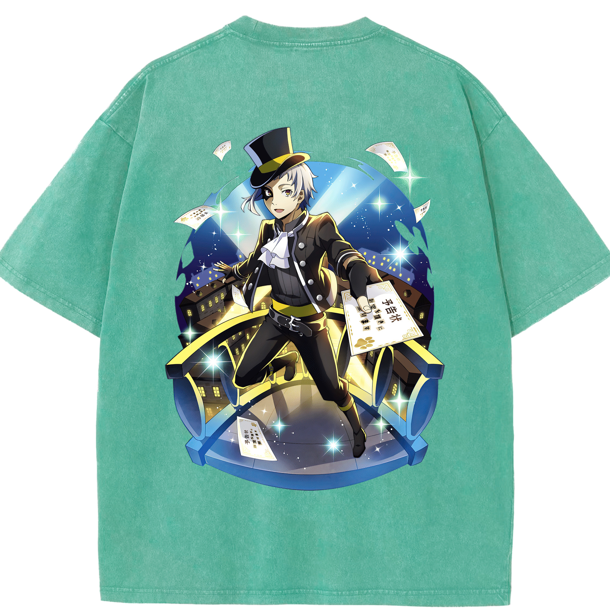 （画像用） 文豪ストレイドッグス Bungo Stray Dogs 綿100% ヴィンテージ風 半袖Tシャツ（背面プリント）